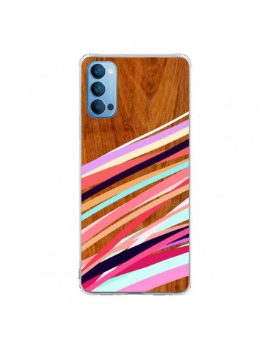 Coque Oppo Reno4 Pro 5G Wooden Waves Coral Bois Azteque Aztec Tribal - Jenny Mhairi
