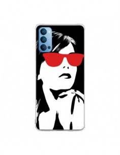 Coque Oppo Reno4 Pro 5G Fille Lunettes Rouges - Jonathan...