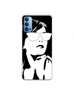 Coque Oppo Reno4 Pro 5G Fille Lunettes Blanches -...