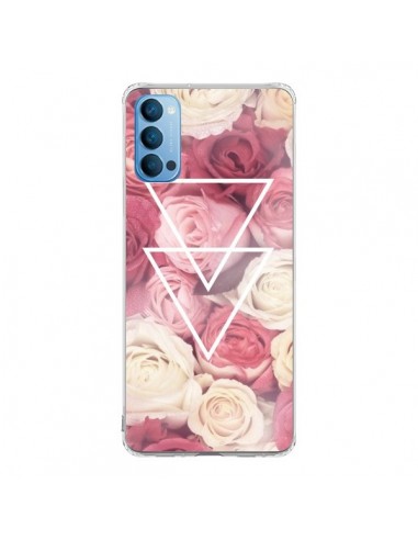 Coque Oppo Reno4 Pro 5G Roses Triangles Fleurs - Jonathan Perez