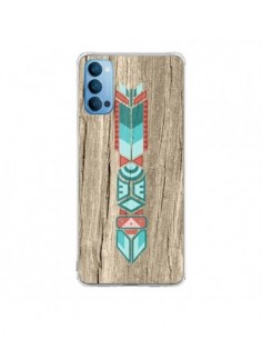 Coque Oppo Reno4 Pro 5G Totem Tribal Azteque Bois Wood -...
