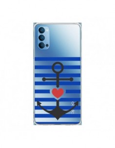 Coque Oppo Reno4 Pro 5G Mariniere Ancre Marin Coeur...