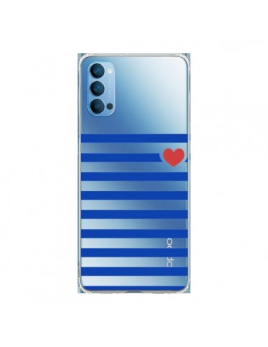 Coque Oppo Reno4 Pro 5G Mariniere Coeur Love Transparente - Jonathan Perez