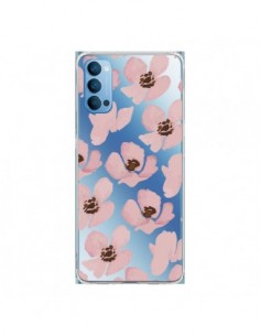 Coque Oppo Reno4 Pro 5G Fleurs Roses Flower Transparente...