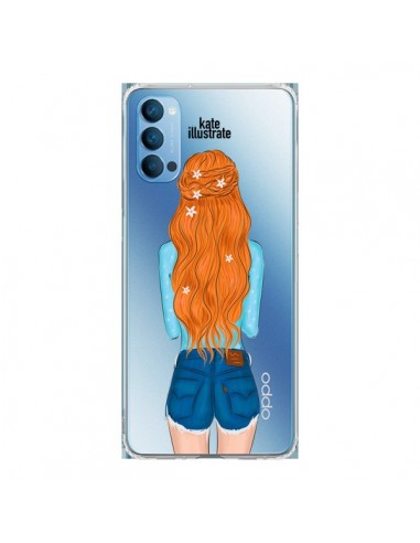 Coque Oppo Reno4 Pro 5G Red Hair Don't Care Rousse Transparente - kateillustrate