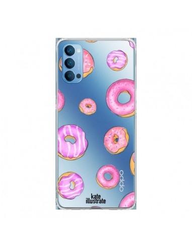 Coque Oppo Reno4 Pro 5G Pink Donuts Rose Transparente - kateillustrate