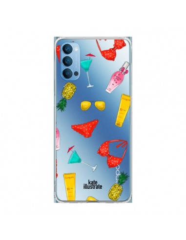 Coque Oppo Reno4 Pro 5G Summer Essentials Ete Essentiel Transparente - kateillustrate