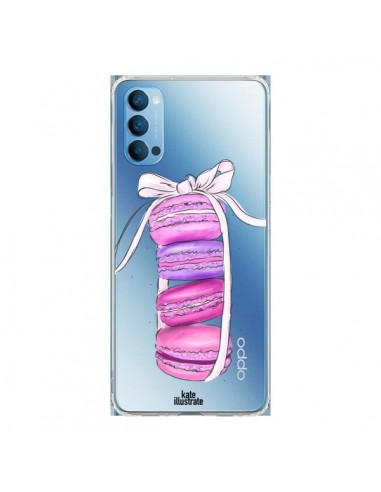 Coque Oppo Reno4 Pro 5G Macarons Pink Purple Rose Violet Transparente - kateillustrate