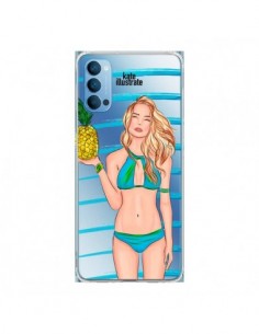 Coque Oppo Reno4 Pro 5G Malibu Ananas Plage Ete Bleu...