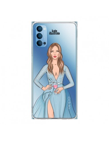 Coque Oppo Reno4 Pro 5G Cheers Diner Gala Champagne Transparente - kateillustrate