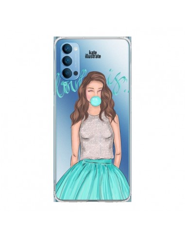 Coque Oppo Reno4 Pro 5G Bubble Girls Tiffany Bleu Transparente - kateillustrate