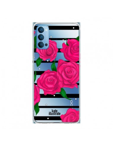 Coque Oppo Reno4 Pro 5G Roses Rose Fleurs Flowers Transparente - kateillustrate