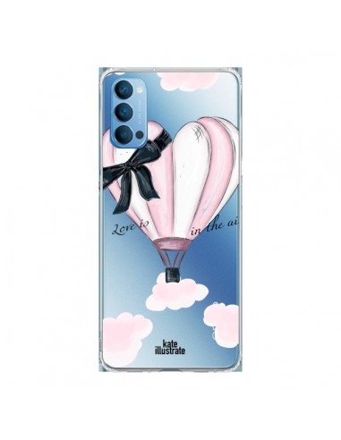 Coque Oppo Reno4 Pro 5G Love is in the Air Love Montgolfier Transparente - kateillustrate