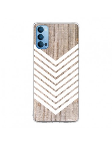 Coque Oppo Reno4 Pro 5G Tribal Aztèque Bois Wood Flèche Blanc - Laetitia