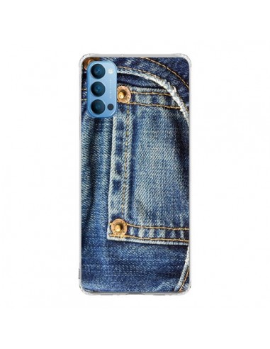 Coque Oppo Reno4 Pro 5G Jean Bleu Vintage - Laetitia