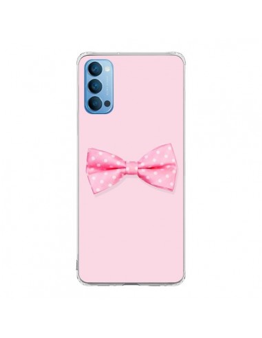 Coque Oppo Reno4 Pro 5G Noeud Papillon Rose Girly Bow Tie - Laetitia