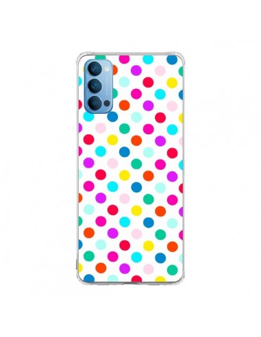 Coque Oppo Reno4 Pro 5G Pois Multicolores - Laetitia