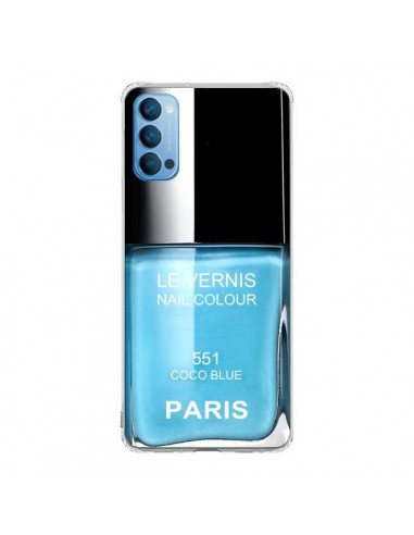 Coque Oppo Reno4 Pro 5G Vernis Paris Coco Blue Bleu - Laetitia