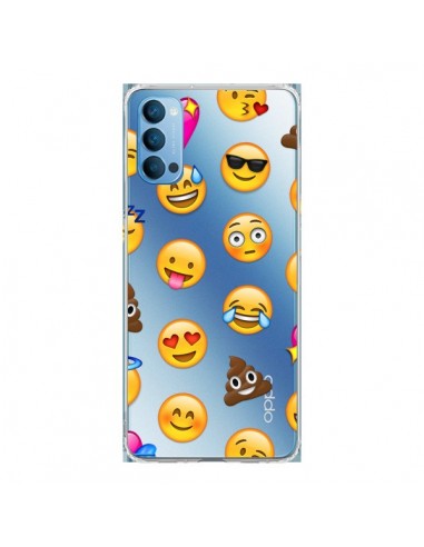 Coque Oppo Reno4 Pro 5G Emoticone Emoji Transparente - Laetitia