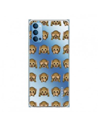 Coque Oppo Reno4 Pro 5G Singe Monkey Emoticone Emoji Transparente - Laetitia