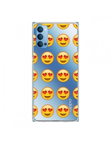 Coque Oppo Reno4 Pro 5G Love Amoureux Smiley Emoticone Emoji Transparente - Laetitia