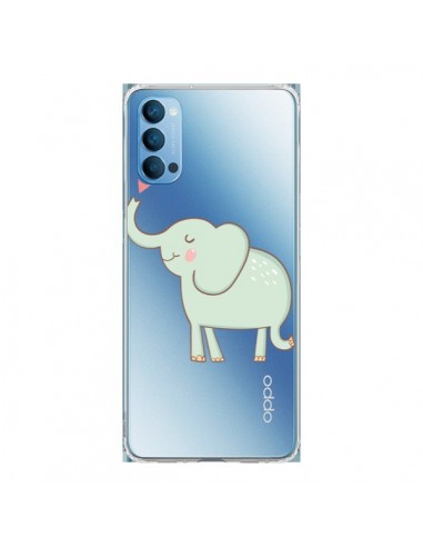 Coque Oppo Reno4 Pro 5G Elephant Elefant Animal Coeur Love  Transparente - Petit Griffin