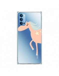 Coque Oppo Reno4 Pro 5G Licorne Unicorn Rose Transparente...