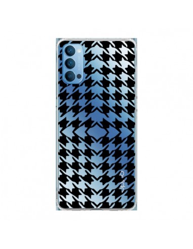 Coque Oppo Reno4 Pro 5G Vichy Carre Noir Transparente - Petit Griffin