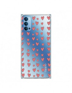 Coque Oppo Reno4 Pro 5G Coeurs Heart Love Amour Rouge...
