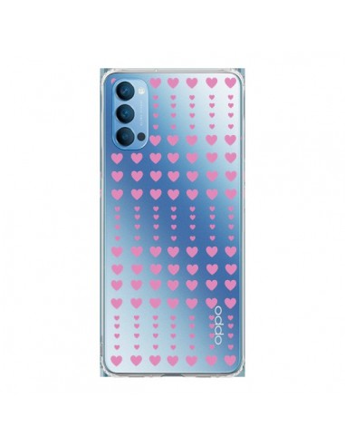 Coque Oppo Reno4 Pro 5G Coeurs Heart Love Amour Rose Transparente - Petit Griffin