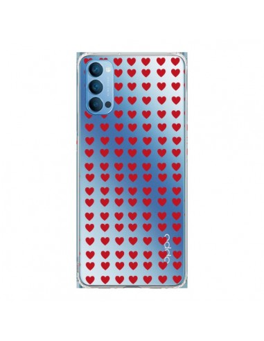 Coque Oppo Reno4 Pro 5G Coeurs Heart Love Amour Red Transparente - Petit Griffin