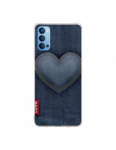 Coque Oppo Reno4 Pro 5G Love Coeur en Jean - Lassana
