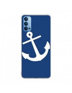 Coque Oppo Reno4 Pro 5G Ancre Navire Navy Blue Anchor -...
