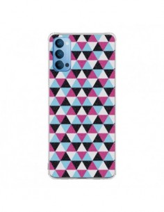 Coque Oppo Reno4 Pro 5G Azteque Triangles Rose Bleu Gris...