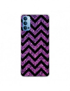 Coque Oppo Reno4 Pro 5G Chevron Purple Sparkle Triangle...