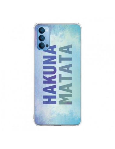 Coque Oppo Reno4 Pro 5G Hakuna Matata Roi Lion Bleu - Mary Nesrala