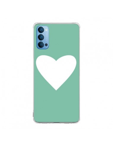 Coque Oppo Reno4 Pro 5G Coeur Mint Vert - Mary Nesrala