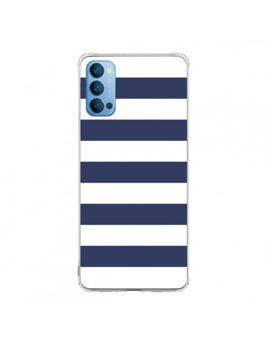 Coque Oppo Reno4 Pro 5G Bandes Marinières Bleu Blanc Gaultier - Mary Nesrala