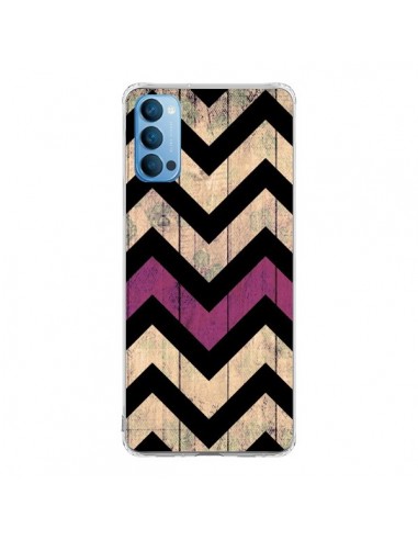 Coque Oppo Reno4 Pro 5G Chevron Vintage Bois Wood - Mary Nesrala