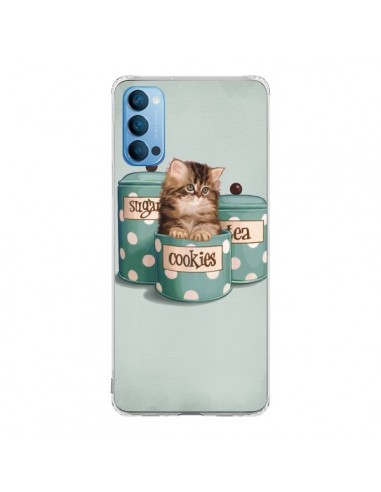 Coque Oppo Reno4 Pro 5G Chaton Chat Kitten Boite Cookies Pois - Maryline Cazenave