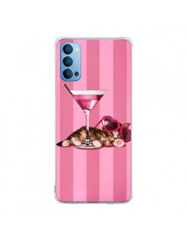 Coque Oppo Reno4 Pro 5G Chaton Chat Kitten Cocktail Lunettes Coeur - Maryline Cazenave