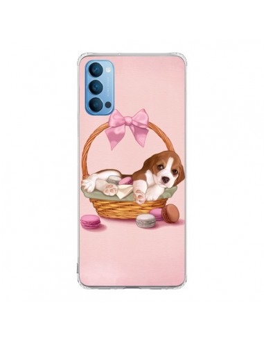 Coque Oppo Reno4 Pro 5G Chien Dog Panier Noeud Papillon Macarons - Maryline Cazenave