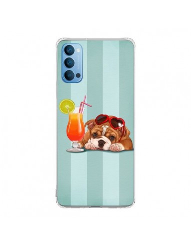 Coque Oppo Reno4 Pro 5G Chien Dog Cocktail Lunettes Coeur - Maryline Cazenave