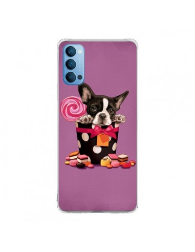 Coque Oppo Reno4 Pro 5G Chien Dog Boite Noeud Papillon Pois Bonbon - Maryline Cazenave