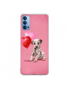 Coque Oppo Reno4 Pro 5G Chien Dog Dalmatien Ballon Coeur...