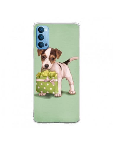 Coque Oppo Reno4 Pro 5G Chien Dog Shopping Sac Pois Vert - Maryline Cazenave