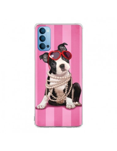 Coque Oppo Reno4 Pro 5G Chien Dog Fashion Collier Perles Lunettes Coeur - Maryline Cazenave