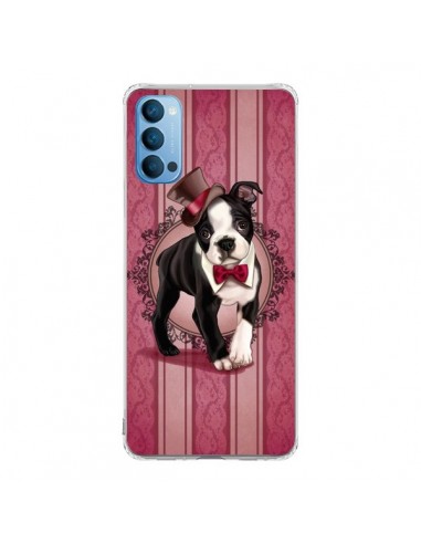 Coque Oppo Reno4 Pro 5G Chien Dog Gentleman Noeud Papillon Chapeau - Maryline Cazenave