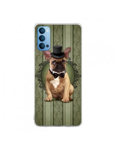 Coque Oppo Reno4 Pro 5G Chien Dog Bulldog Noeud Papillon Chapeau - Maryline Cazenave