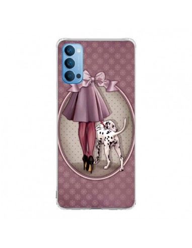 Coque Oppo Reno4 Pro 5G Lady Chien Dog Dalmatien Robe Pois - Maryline Cazenave